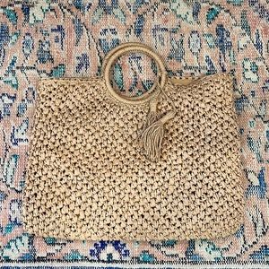 Large woven tote bag